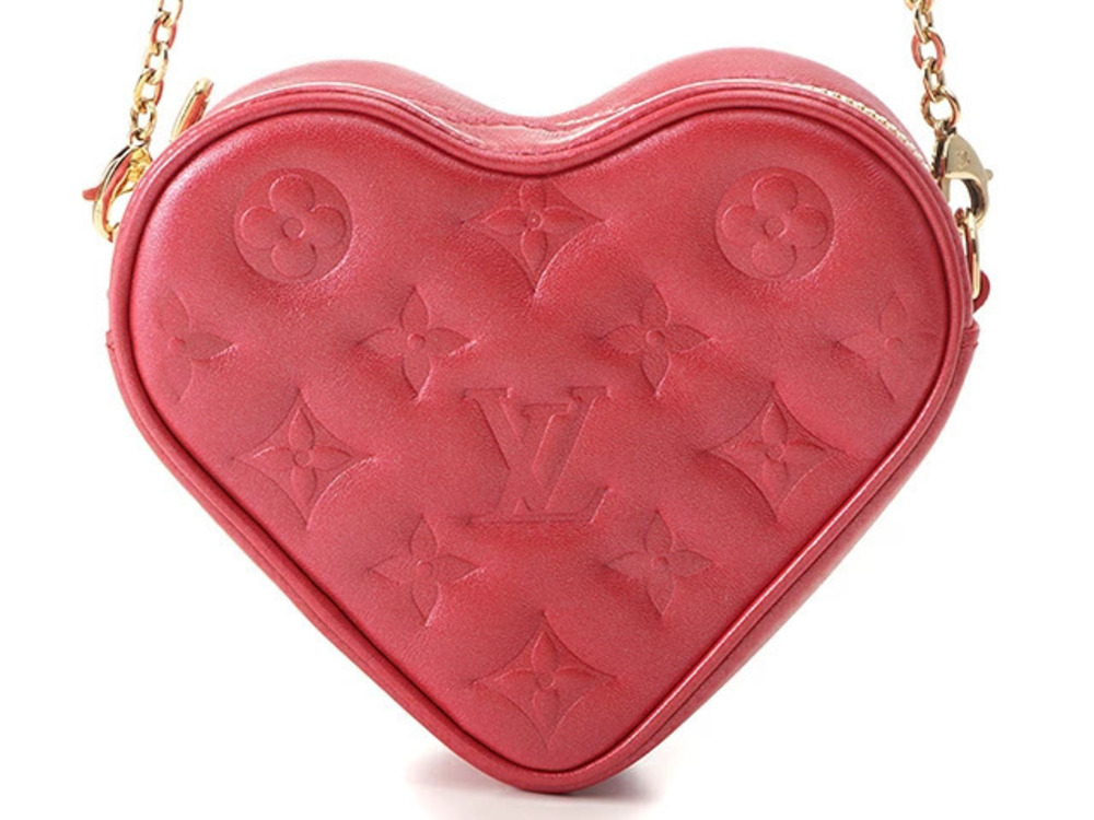LOUIS VUITTON Heart on Chain Monogram Lambskin Red